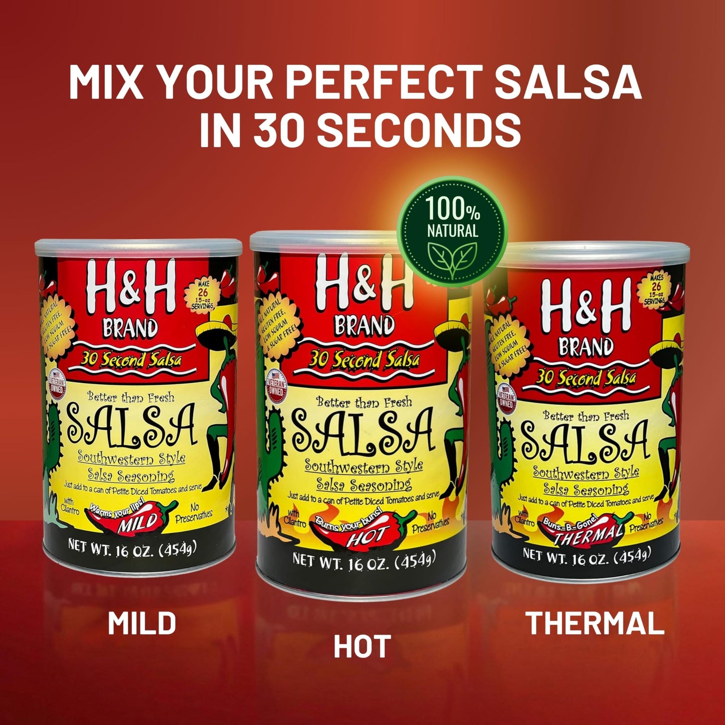 30 Second Salsa Seasoning Mix - Mild, (16-oz. Can Makes 26, 15-oz. Batches of Salsa, 1.15-Each)