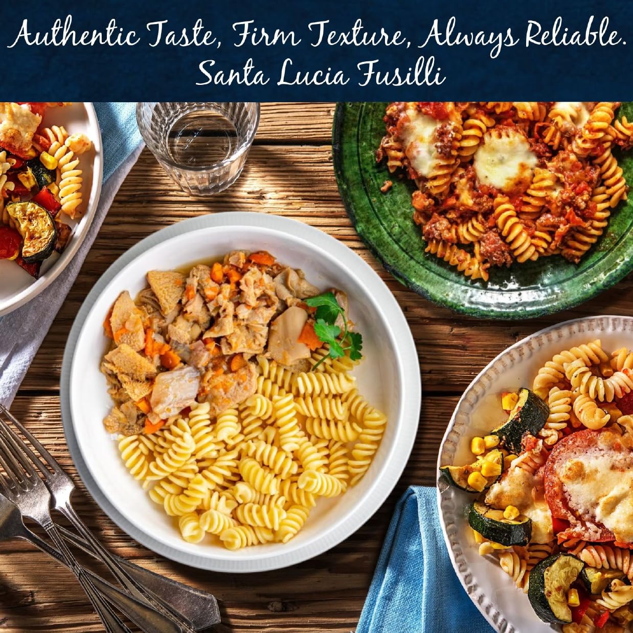 Pasta Santa Lucia Fusilli, Pack Of 10 (16 Oz Each), Authentic Italian Corkscrew Rotini, 100% Durum Wheat For Pasta Salad, Pesto, & Thick Sauces