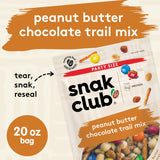 Snak Club Peanut Butter Chocolate Trail Mix with Peanuts, Peanut Butter M&M’S, Toffee Peanuts, and Pretzels, 20 oz Resealable Bag