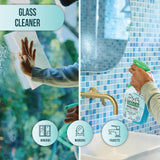 Mean Green Refillable Ultra Powered Glass Cleaner Concentrate, Fresh Scent, 14.3 fl oz - Plant & Mineral Based, Streak-Free Shine, Refillable Bottle