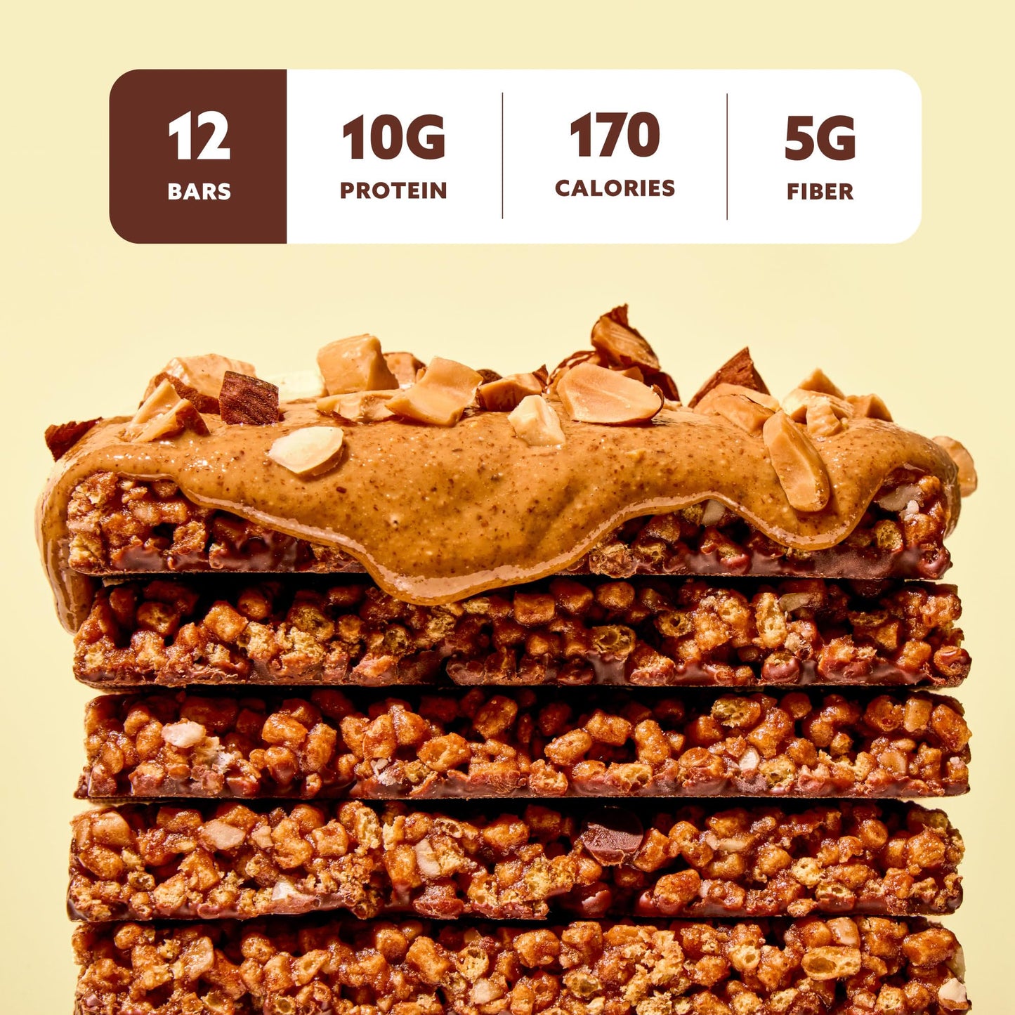 Mezcla Puff-Crispy Plant Based Protein Bars - Almond Butter Chocolate - Healthy Snacks for Adults & Kids - Perfect School, Travel, & Office Snacks