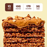 Mezcla Puff-Crispy Plant Based Protein Bars - Almond Butter Chocolate - Healthy Snacks for Adults & Kids - Perfect School, Travel, & Office Snacks