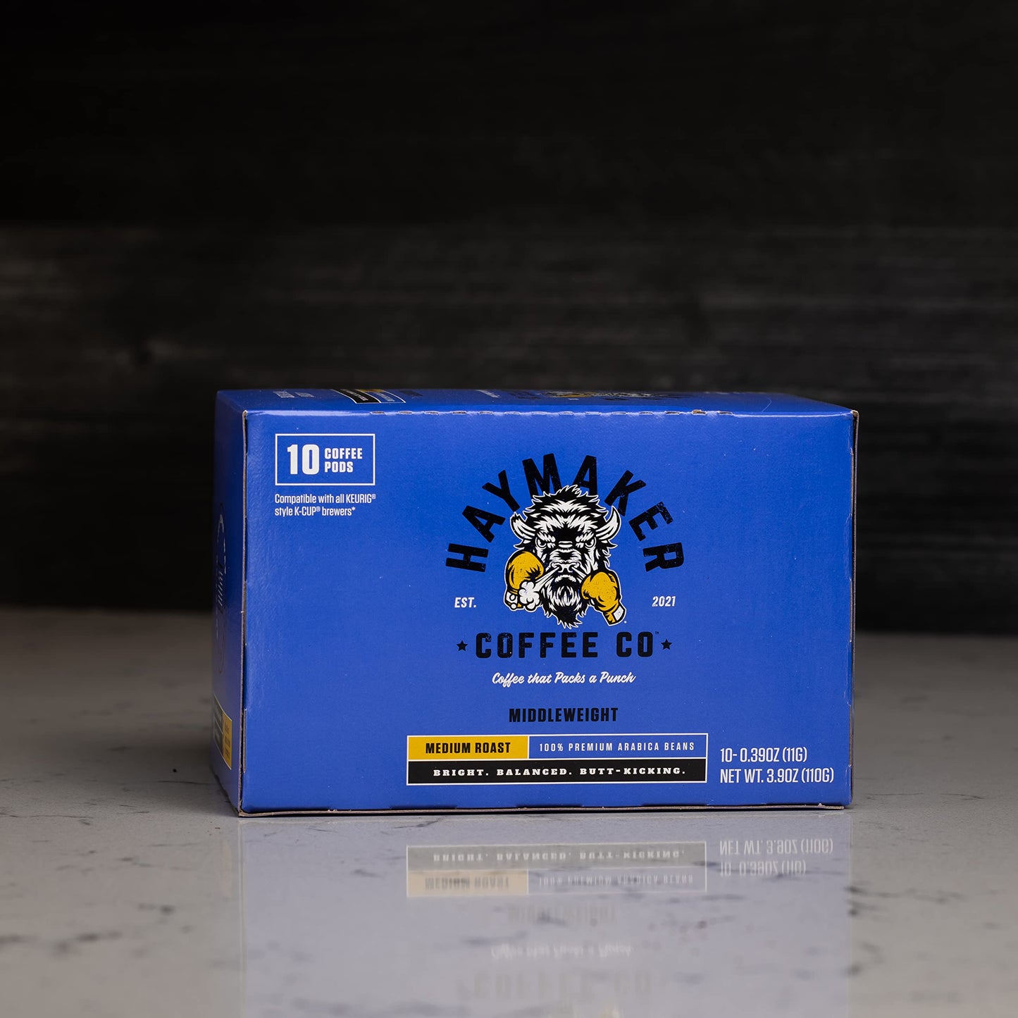 Haymaker Coffee, Medium Roast, K-Cup Coffee Pods, 10 Ct Box, Roasted in USA