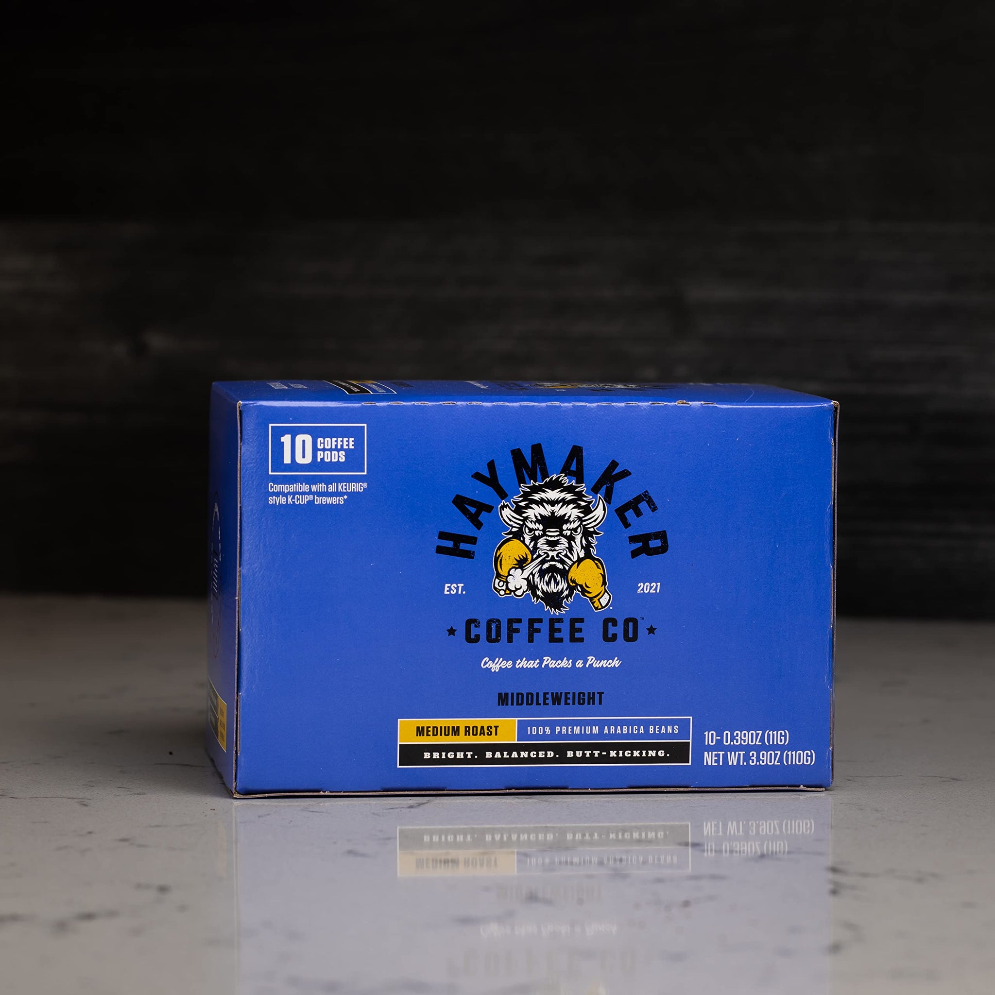 Haymaker Coffee, Medium Roast, K-Cup Coffee Pods, 10 Ct Box, Roasted in USA