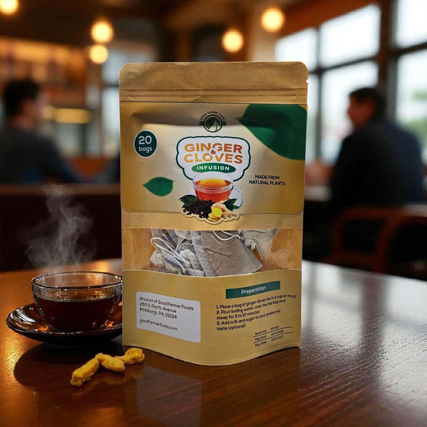 Good Farmer Foods Ginger And Cloves All Natural Herbal Tea 20 count