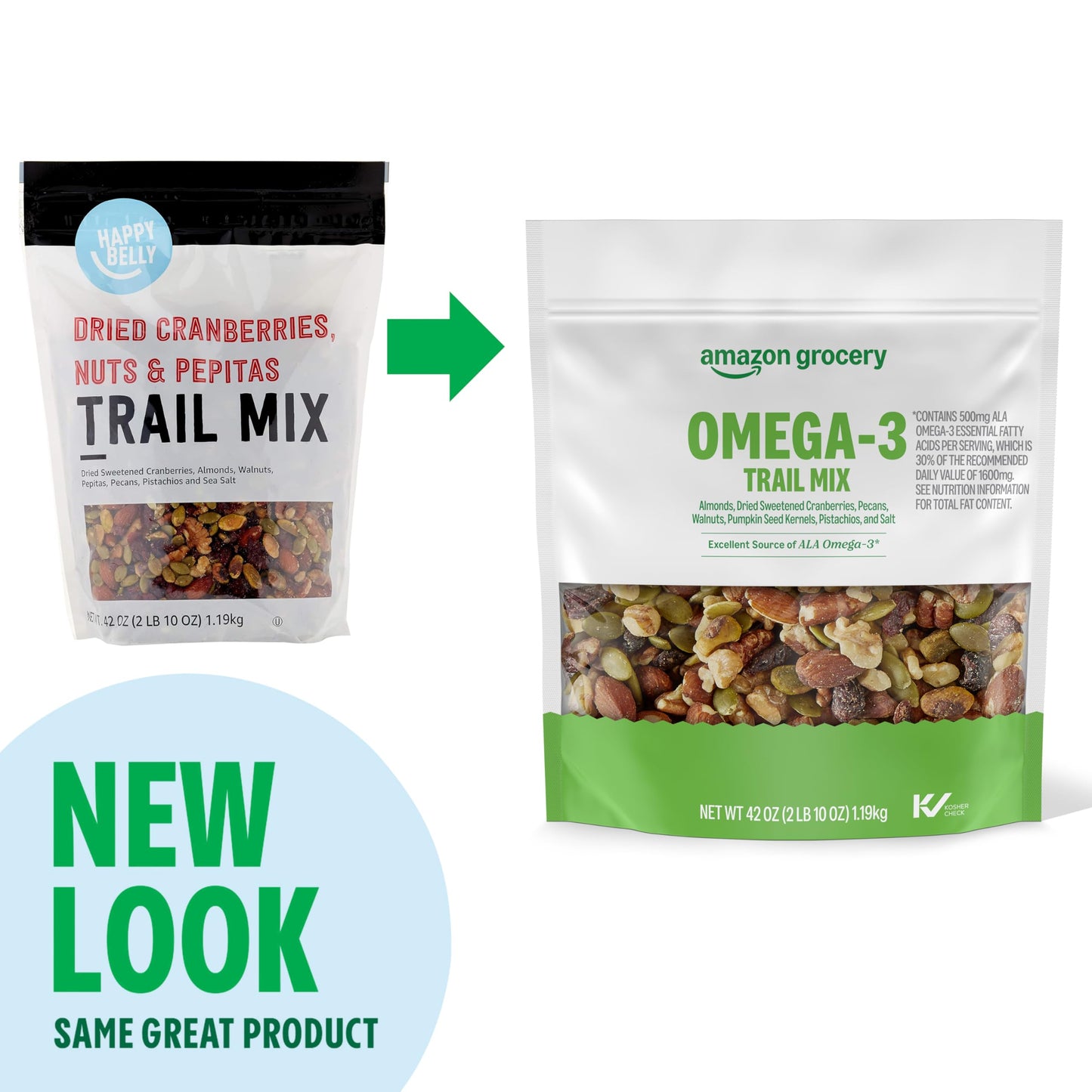 Amazon Grocery, Omega-3 Trail Mix, 42 Oz (Previously Happy Belly, Packaging May Vary)