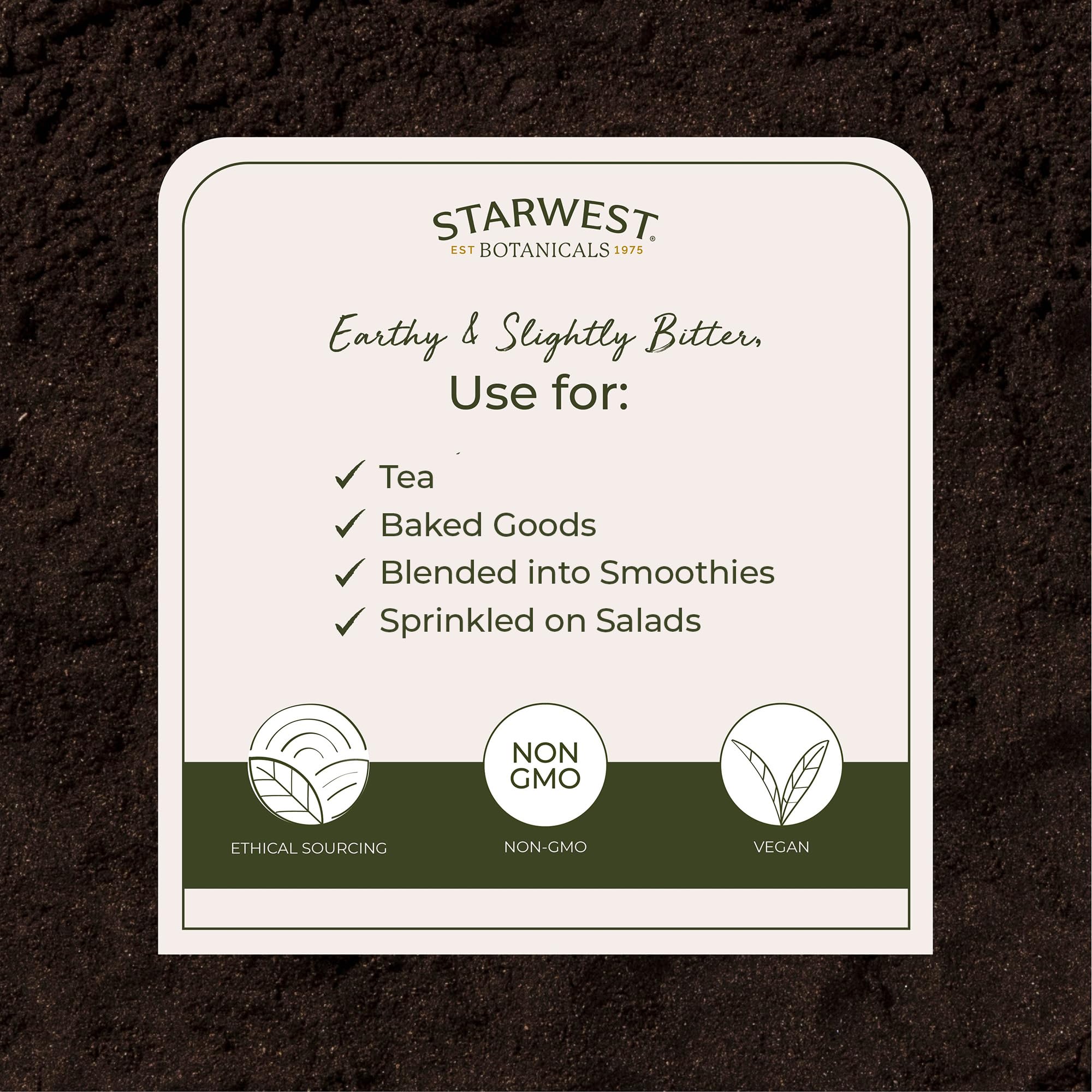 Starwest Botanicals Organic Black Walnut Hull Powder - Finely Ground, Use for Tea & Baking, Certified Kosher, Non-GMO - 4 oz Pouch