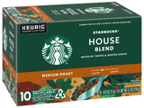 Starbucks House Blend Coffee K-Cup Pods, Medium Roast Arabica Coffee, 10 Count (Pack of 2 Boxes)