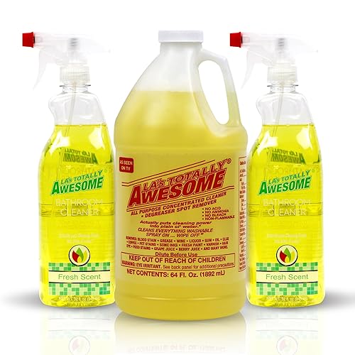 La's Totally Awesome All Purpose Cleaner 64 oz + Bathroom Cleaner Plant-Derived Spray 32oz (Pack of 2)