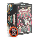 Bones Coffee Company Strawberry Cheesecake Flavored Coffee Pods, Low Acid Medium Roast Single-Serve Bones Cups, Compatible with 1.0 & 2.0 K-Cups