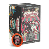 Bones Coffee Company Strawberry Cheesecake Flavored Coffee Pods, Low Acid Medium Roast Single-Serve Bones Cups, Compatible with 1.0 & 2.0 K-Cups