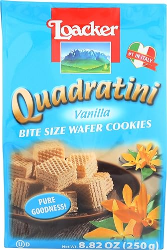 Loacker Quadratini Vanilla Wafer Cookies, 8.82-Ounce Packages (Pack of 8)