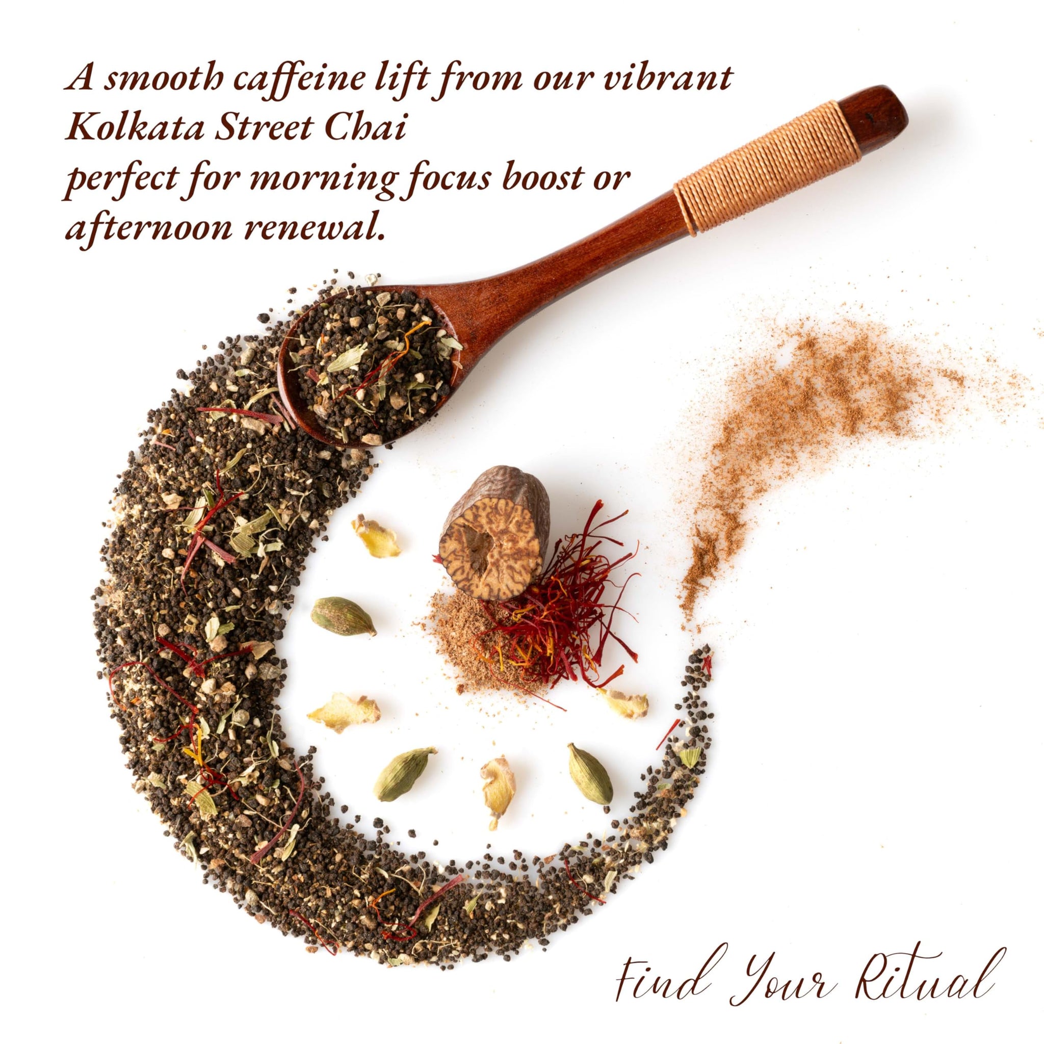 Sattva Tea Co | Kolkata Street Chai | 200g/7oz Loose Leaf (Makes 40+ Cups) | Rich Chai tea with Aromatic Spices: Ginger, Cardamom, Cinnamon, Nutmeg