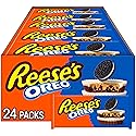 REESE'S Oreo Milk Chocolate and White Creme Peanut Butter Cups, Candy Packs, 1.4 oz (24 Count)