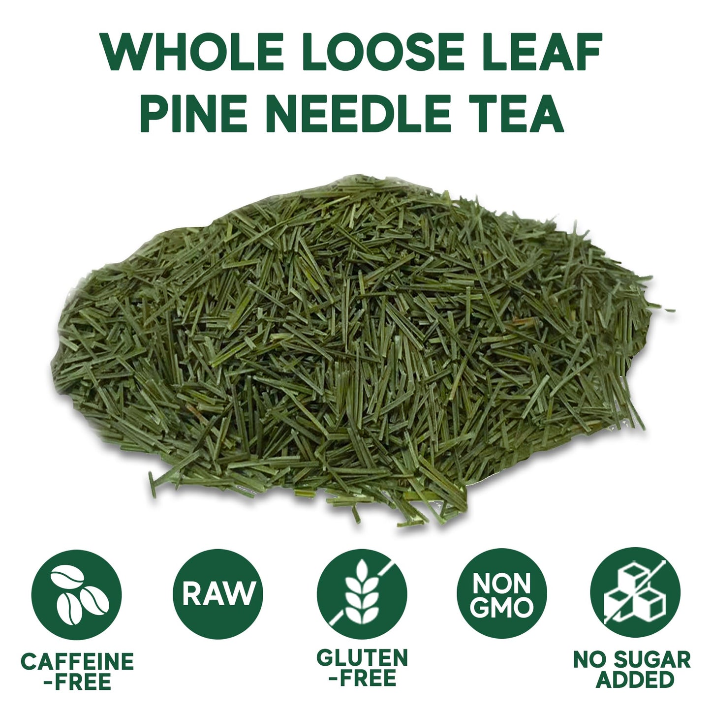 Sou Zen Pine Needle Tea Loose Leaf 4oz | Korean Pine Needle Herbal Tea from Changbai Mountains | Caffeine Free Loose Leaf Tea | Raw, Non-GMO, No
