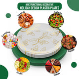 Trendables Christmas Plates Disposable 100 Pcs Christmas Dinnerware Set, Christmas Plastic Plates Set Includes: 20 10" Dinner Plates, 20 8" Dessert