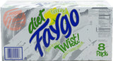 Diet Faygo Twist! lemon lime flavored soda pop. 8-pack 12-fl. oz. cans in box (1)