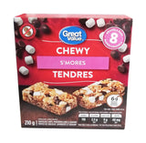 Great Value Chewy S'mores Granola Bars, 8 Bars, 210g/7.35 oz. Box (Imported from Canada)