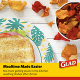 Glad Soak-Proof Palm Leaves Paper Bowls, Heavy-Duty Round Disposable Bowls for Soup, Salad and Snacks, Cut-Resistant and Microwave Safe for Daily