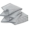 YinQin 6 PCS Double Layer Stainless Steel Cleaning Cloth Non Scratch Steel Mesh Dishwashing Cloths 20x20 cm Quick Dry Two Layer Metallic Wire Dish
