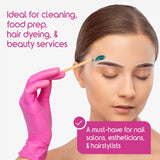 Inspire Pink Gloves Disposable Latex Free | Nitrile Pink Glove Nail Salon and Hair Dye | Esthetician Nitrile Disposable | Nitrile gloves Medium