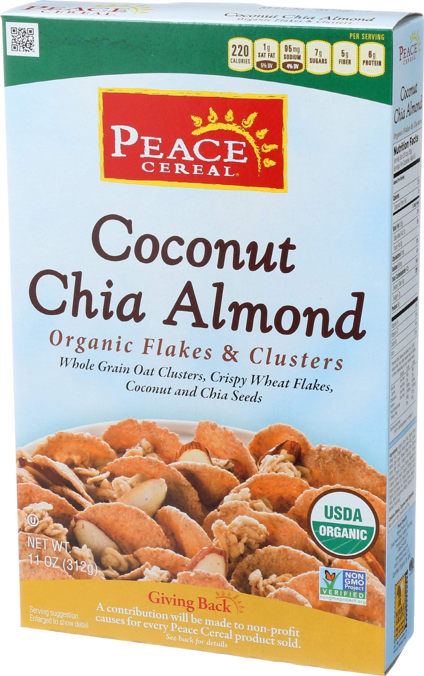 Peace Cereal Coconut Chia Almond C, 11 oz