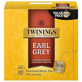Twinings Earl Grey Black Tea Individually Wrapped Bags, 100 Count (Pack of 1), Flavoured with Citrus & Bergamot, Caffeinated, Enjoy Hot or Iced, 100