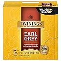 Twinings Earl Grey Black Tea Individually Wrapped Bags, 100 Count (Pack of 1), Flavoured with Citrus & Bergamot, Caffeinated, Enjoy Hot or Iced, 100