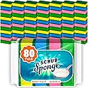 DecorRack 80 Kitchen Sponges, Heavy Duty Dish Sponges, Household Cleaning, Bathroom, Car Wash - Bulk Pack, Multicolor (Pack of 80)