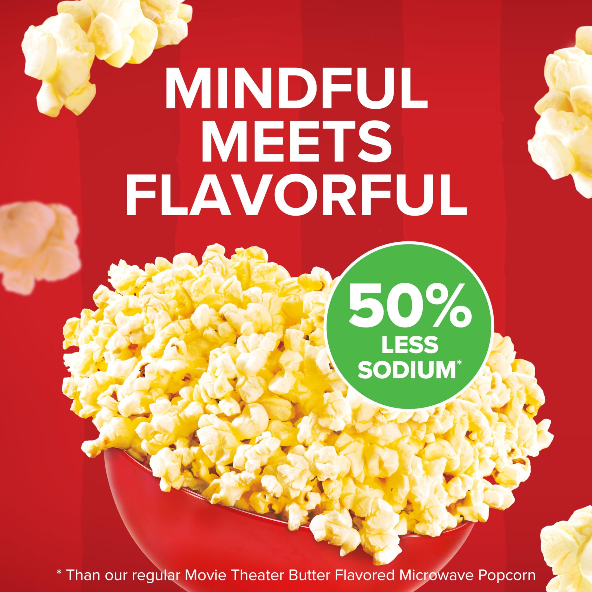 Orville Redenbacher’s Microwave Popcorn, Reduced Sodium Movie Theater Butter Flavor, 3g Fiber Per Serving, 19.74 oz., 6-Count