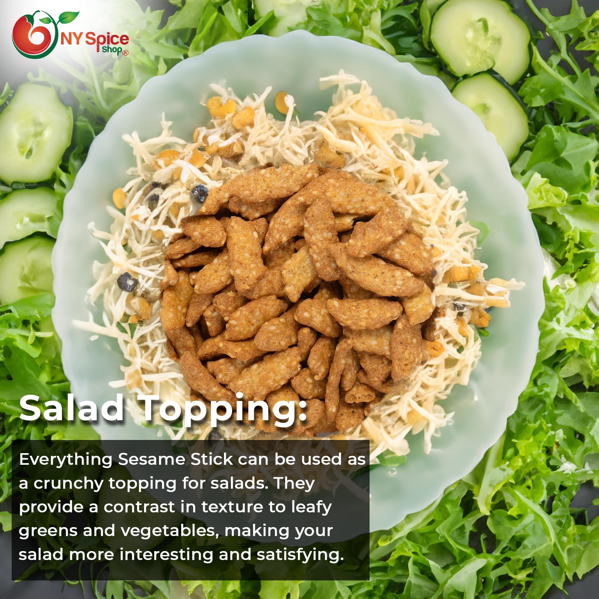 NY Spice Shop Everything Sesame Sticks Bulk - 1 Pound Everything Sesame Sticks - Crunchy Healthy Roasted Fresh Seed Crackers - Snack Mix Delicious