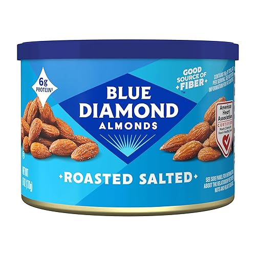 Blue Diamond Almonds, Roasted Salted Snack Nuts, 6 Ounce Can (Pack of 12)