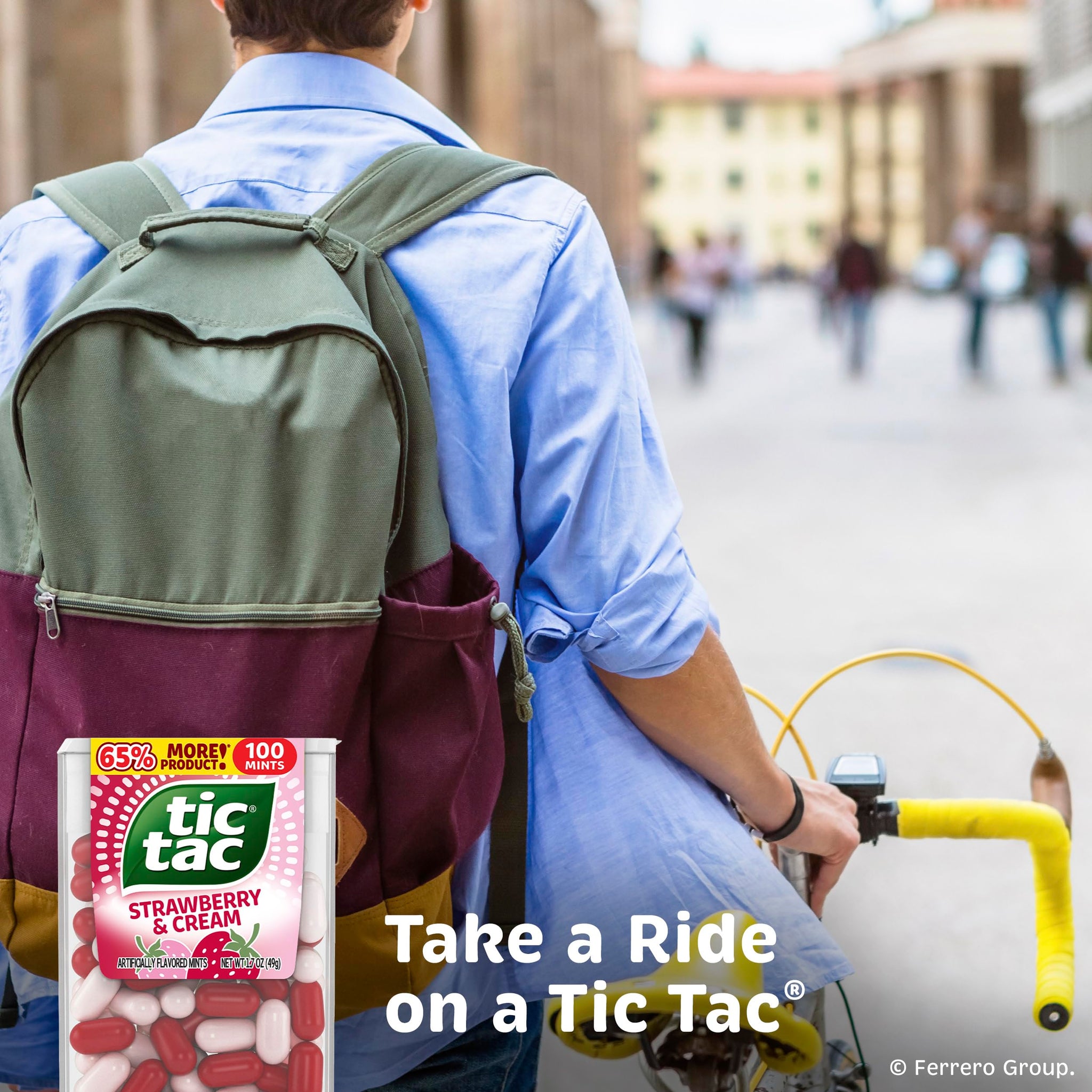 Tic Tac Strawberry & Cream, On-the-Go Pocket-Sized Mints, 100 pieces, Bulk 12 Pack, 1.7 oz Each