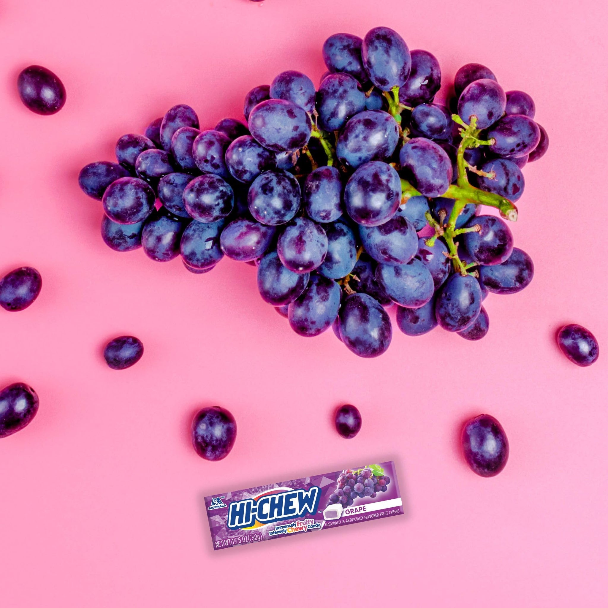 HI-CHEW Grape Sticks, 15-Pack, Unique Fun Soft & Chewy Taffy Candy, 1.76oz Each - Made with Immensely Juicy Fruity Flavors