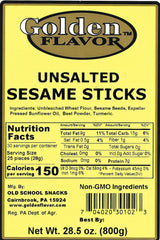 Golden Flavor - Unsalted Sesame Sticks - 28.5 oz bags (3 Pack)