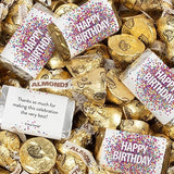 124 Pcs Birthday Candy Party Favors Miniatures Chocolate & Gold Almond Kisses (1.52 lbs, Approx. 124 Pcs)