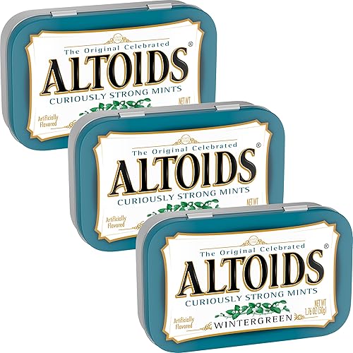 AltoidsWintergreen Curiously Strong Mints, 1.76 Ounce Each (3 Pack, 5.28 Ounce Total)