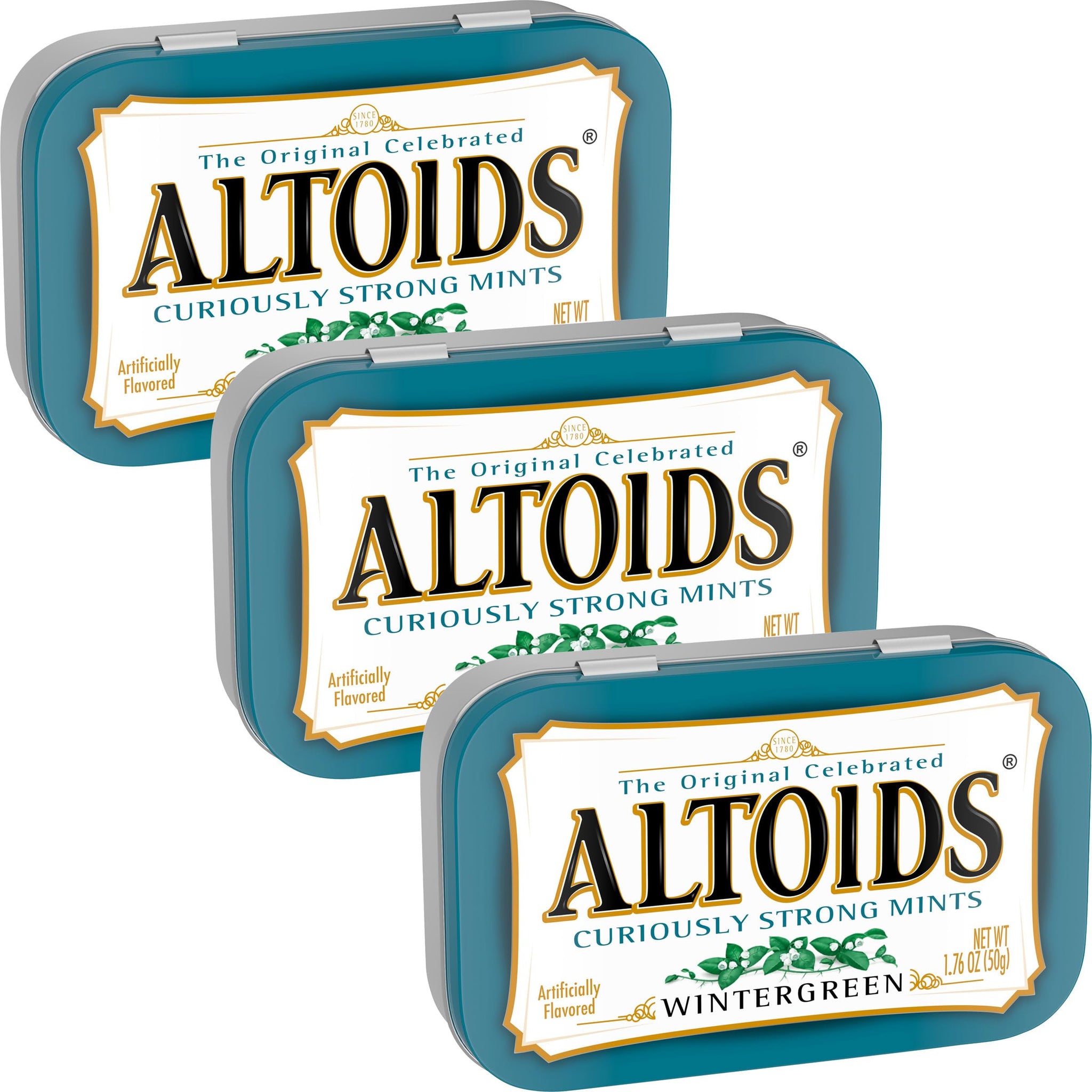 AltoidsWintergreen Curiously Strong Mints, 1.76 Ounce Each (3 Pack, 5.28 Ounce Total)