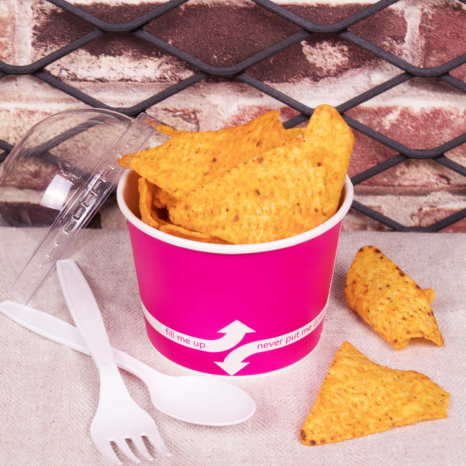 Karat [12oz - 1000 ct] Paper Ice Cream Cups & Soup Bowls for Hot/ Cold Food - Ideal for Soup, Ice Cream, Gelato, Yogurt and Snacks - Pink
