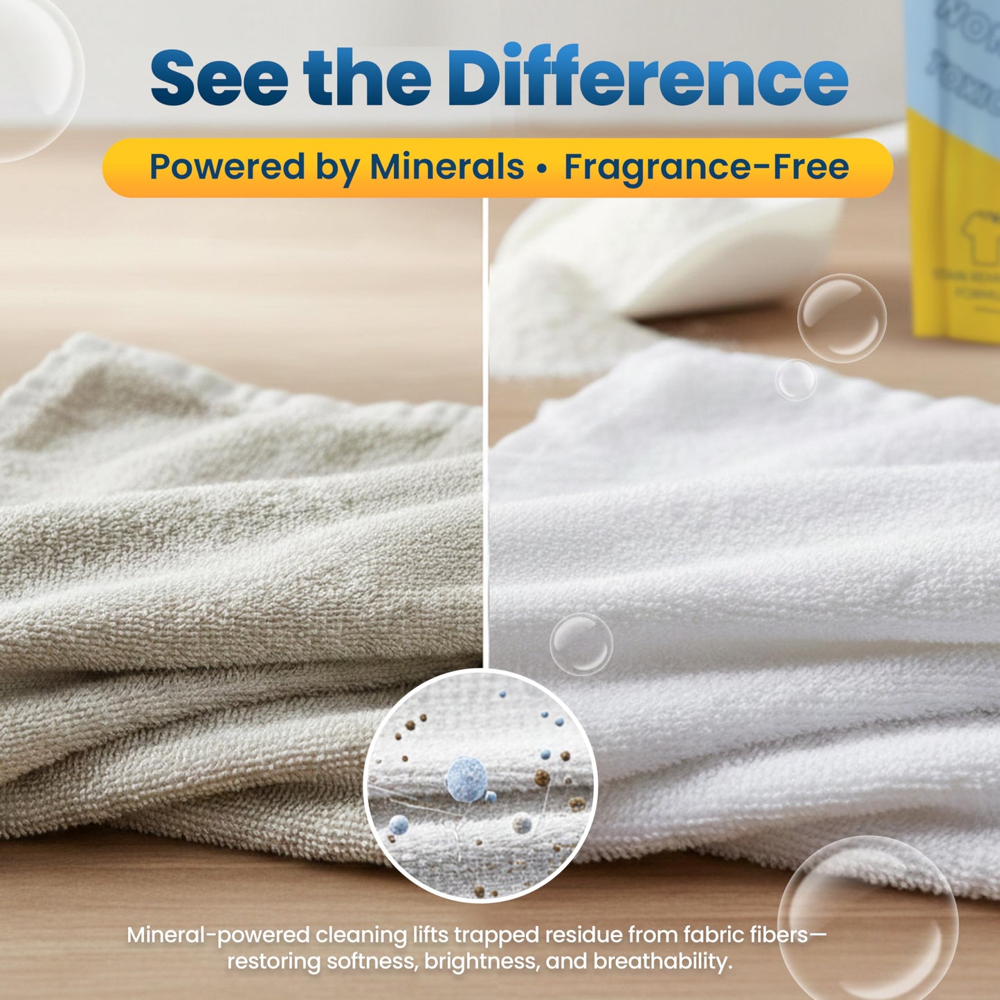 Sunday Wash Natural Laundry Detergent Powder | Mineral Based, All Natural, Fragrance Free Household | Mineral Powered Deep Clean, Powder Laundry