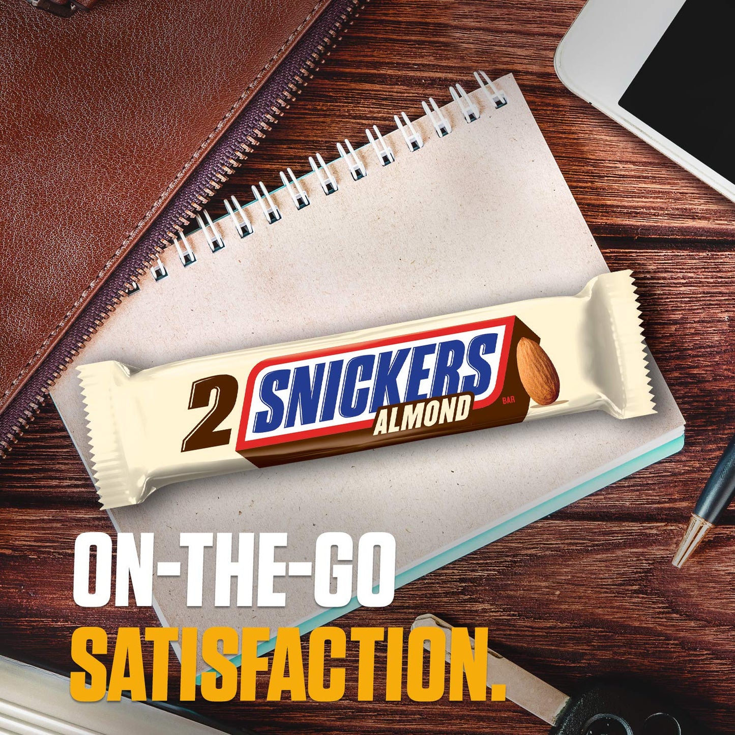 SNICKERS Almond Sharing Size Chocolate Candy Bars 3.23-Ounce Bar 24-Count Box