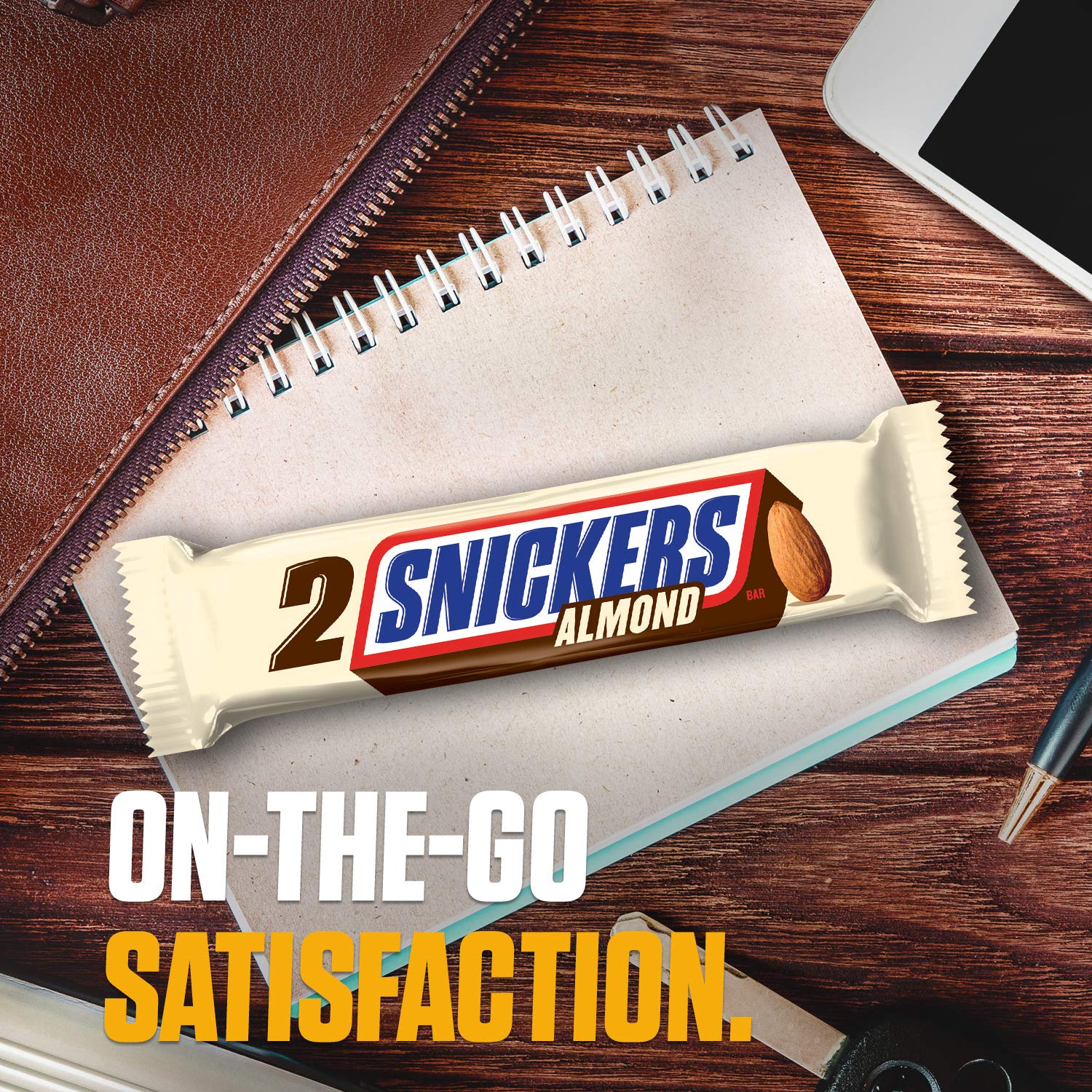 SNICKERS Almond Sharing Size Chocolate Candy Bars 3.23-Ounce Bar 24-Count Box