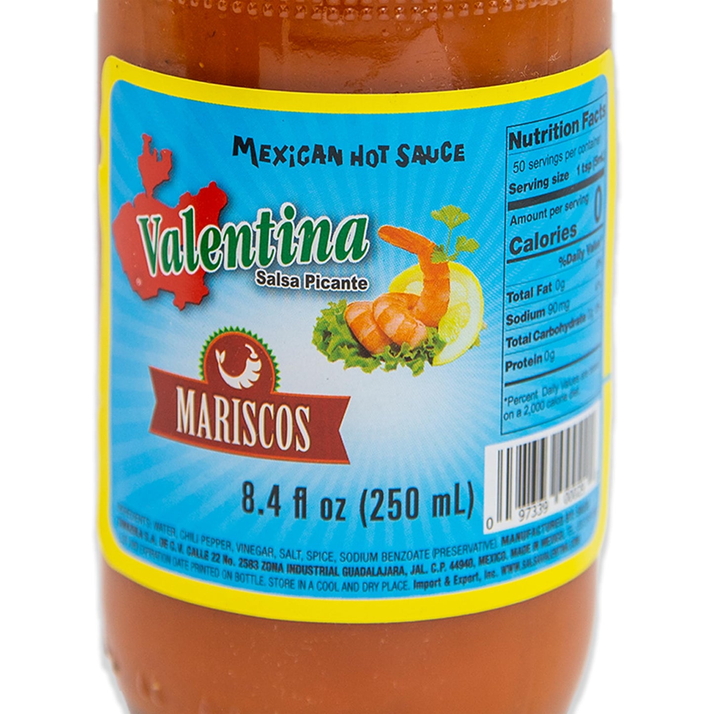Hot Sauce Bundle - Includes 4 Bottles of Hot Sauces Valentina Blue Label (Mariscos), 8.4 Fl oz each, 33.6 Oz Total by Valentina - Authentic Mexican