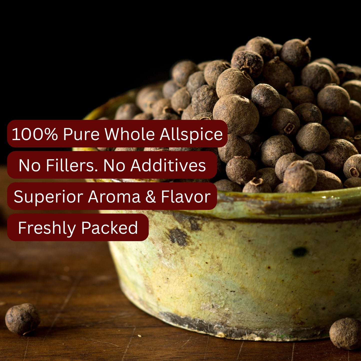 Whole Allspice Berries Pimenta dioica - Certified Kosher, 4oz Resealable Pouch | Fresh, Aromatic, All-Natural Spice for Cooking, Baking, Pickling