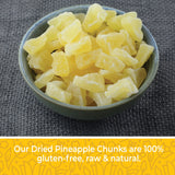 Herbaila Dried Pineapple Chunks, 1 Pound. Dehydrated Pineapple Chunk, Dehydrated Pineapple Bulk, Dried Pineapple Bits. All Natural, Non-GMO, Lightly