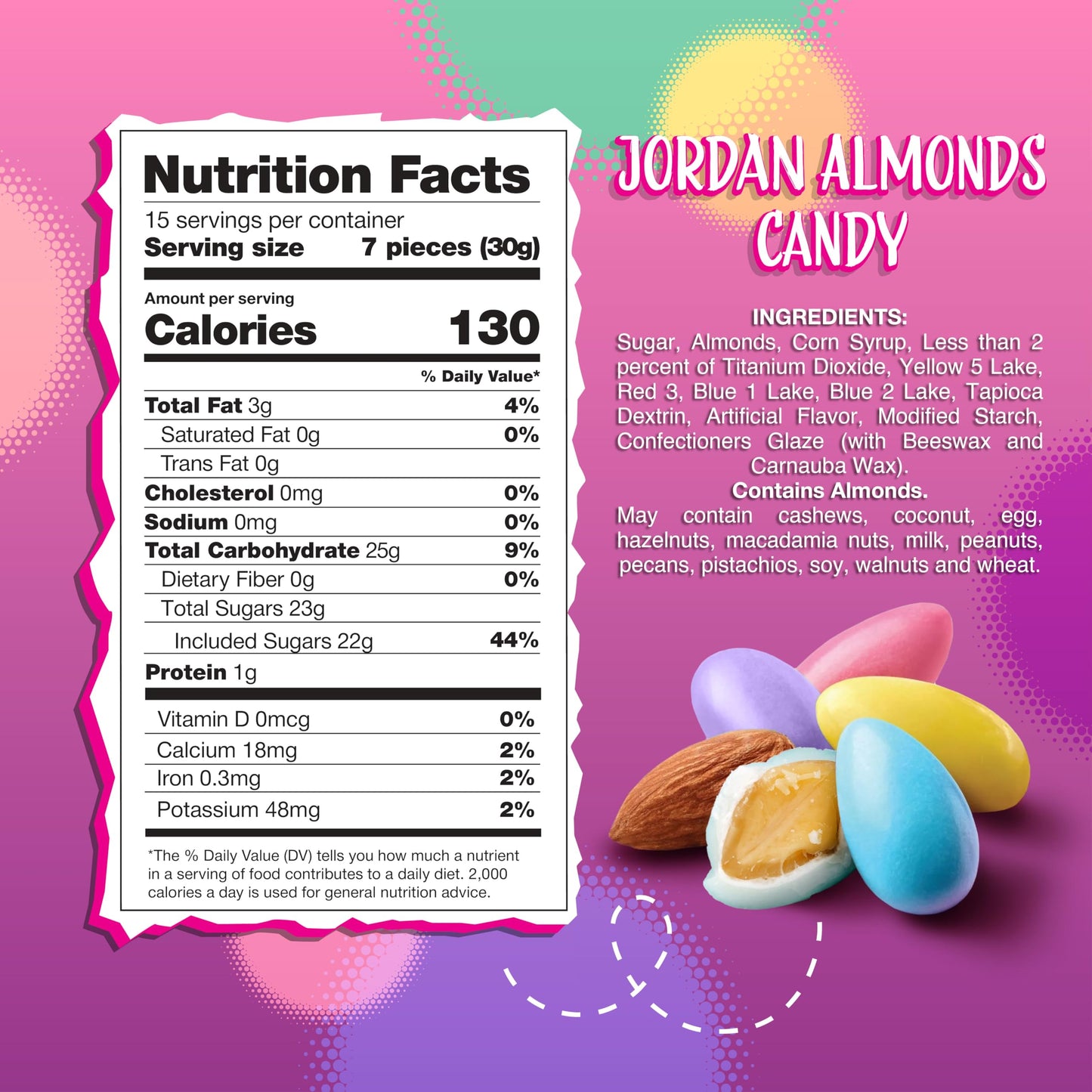 Jordan Almonds | 1-Pound Bag | Pastel Candy for Wedding Buffets, Party Favors, Bridal Showers & Elegant Candy Displays | Old Fashioned Coated Almonds