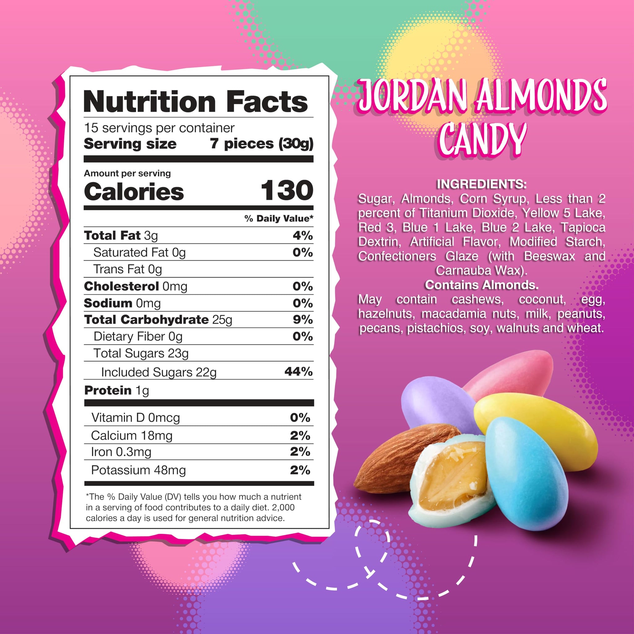 Jordan Almonds | 1-Pound Bag | Pastel Candy for Wedding Buffets, Party Favors, Bridal Showers & Elegant Candy Displays | Old Fashioned Coated Almonds