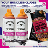 Kinder’s Black Cherry Chipotle BBQ Wing Sauce & Dip 4 Pk (62 oz) Great to Dip Toss Glaze & More + Barbecue Masters & Bottle Opener (6 Items)!