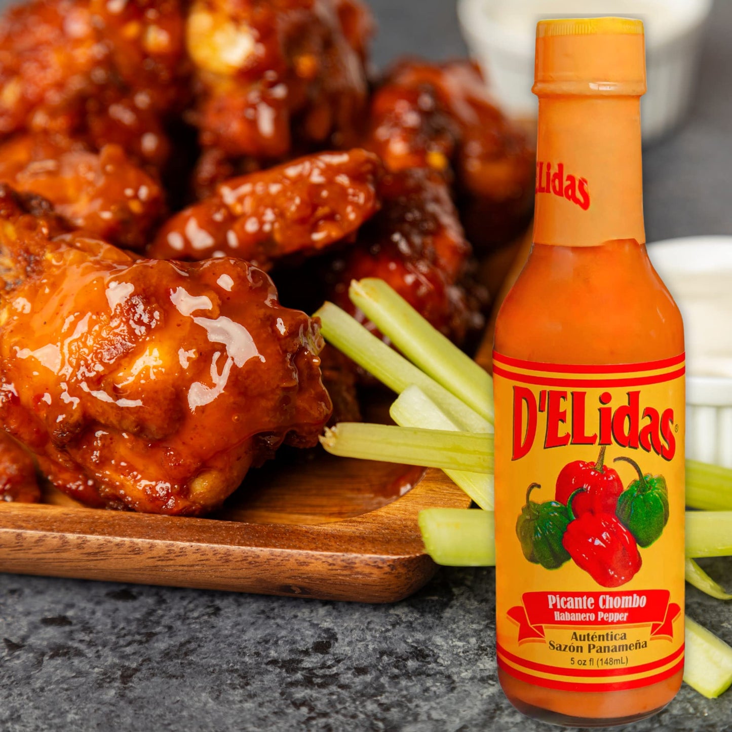 D'ELidas Habanero Hot Sauce, Natural Habanero Pepper Hot Sauce, Chombo Picante Sauce #1 in Panama, Non-GMO, Keto Friendly Food Habanero Sauce, 5 Fl Oz