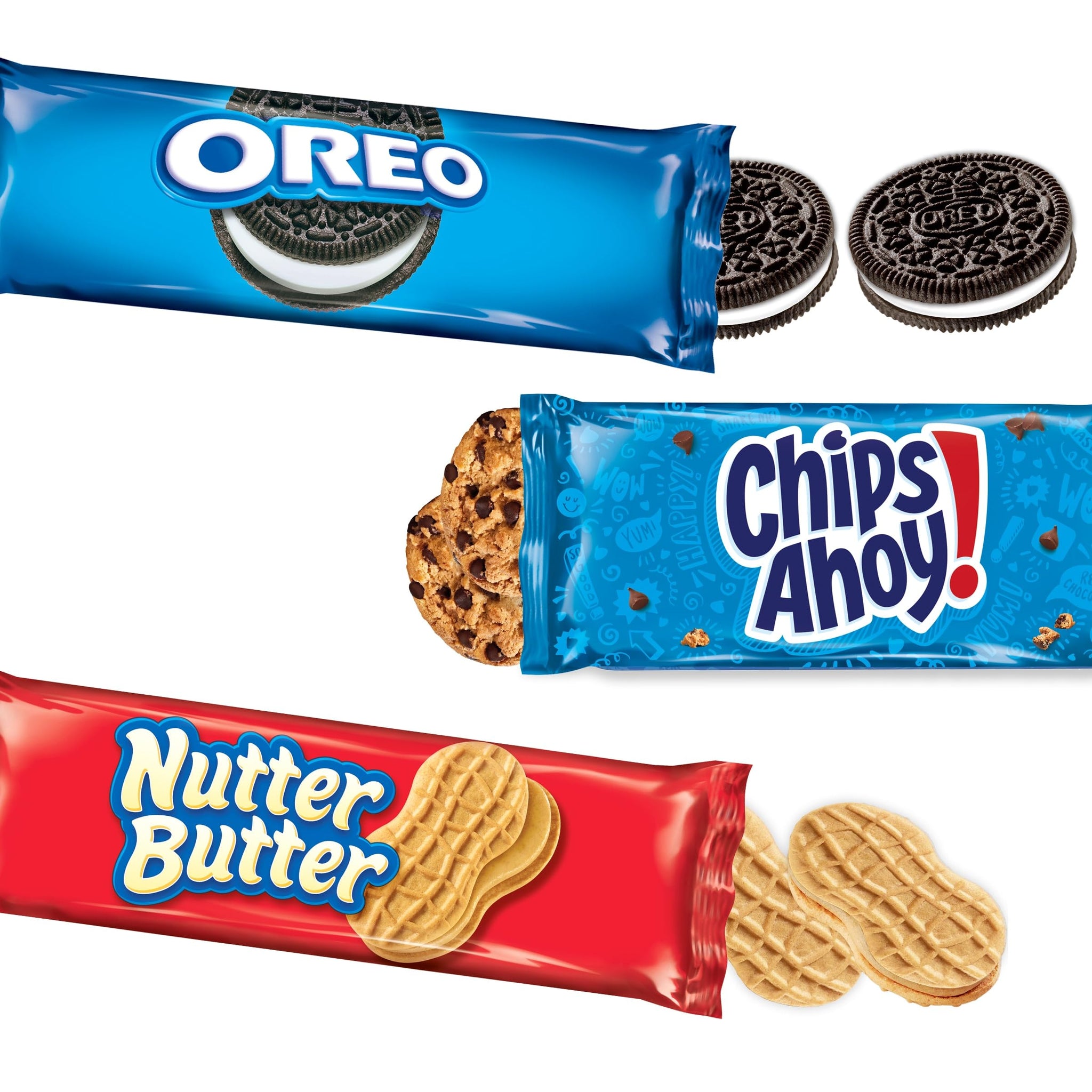 Nabisco, Cookie Variety Pack, Oreo, Nutter Butter, Chips Ahoy!, 10 Snack Packs (4 Cookies per Pack)